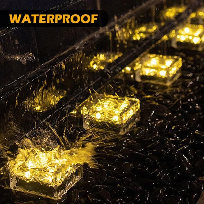 Solar Glass Brick Light – Warm White ( pack-1 )