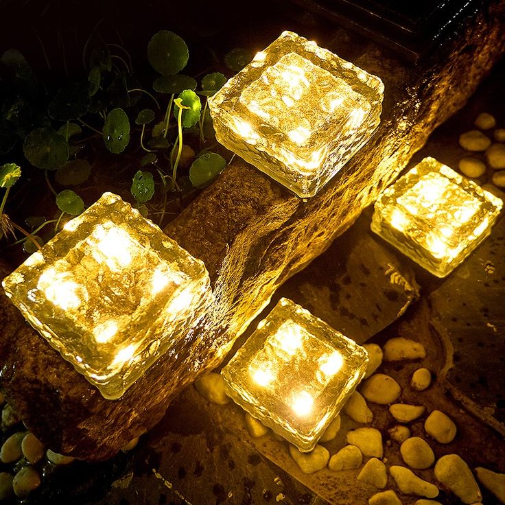 Solar Glass Brick Light – Warm White ( pack-1 )